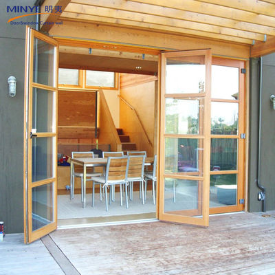Main Material Glass French Design Aluminum Frame Double Tempered Glass Bi Folding Door