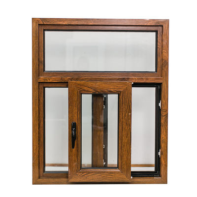 Swing Open Style Classical Style Wood Aluminum Casement Windows with UPVC Frame Glass