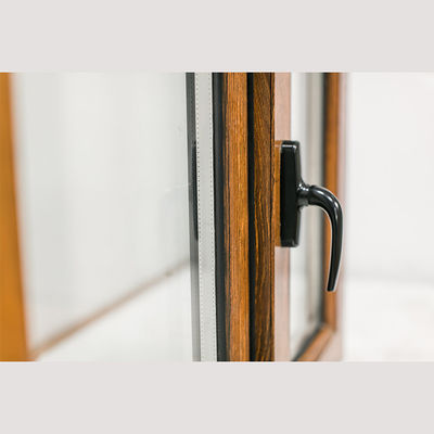 Swing Open Style Classical Style Wood Aluminum Casement Windows with UPVC Frame Glass