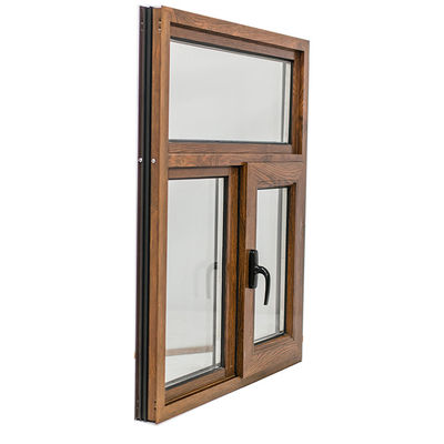 Swing Open Style Classical Style Wood Aluminum Casement Windows with UPVC Frame Glass
