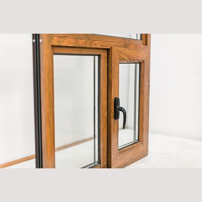 Swing Open Style Classical Style Wood Aluminum Casement Windows with UPVC Frame Glass