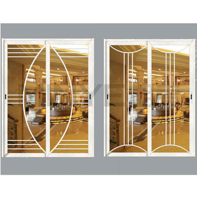 Glass Door Wood Grain Aluminium Sliding Doors with Double Tempered Glass and Good Sealing
