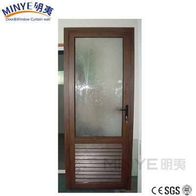 Elegant Design Interior Aluminum Bathroom Door with Ventilation and Wood Color Option