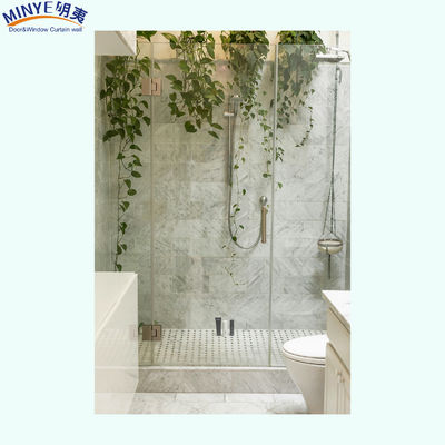 Tempered Glass Frameless Sliding Shower Door with Steel Handle and Customized Size