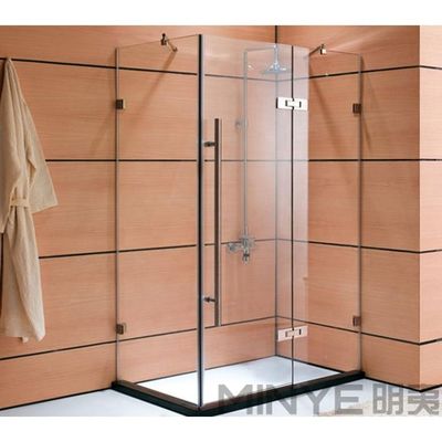 Tempered Glass Frameless Sliding Shower Door with Steel Handle and Customized Size