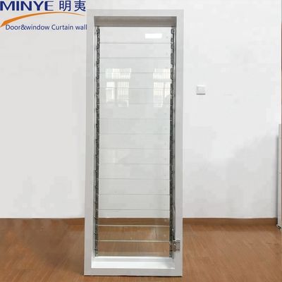 Energy-Saving Louver Frosted Glass Blade Shutter Windows with 1.4mm Profile Thickness