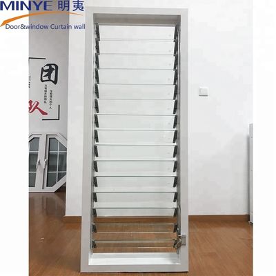 Energy-Saving Louver Frosted Glass Blade Shutter Windows with 1.4mm Profile Thickness