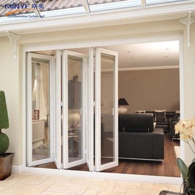 Shanghai Soundproof Aluminium Folding Glass Door with Double Glazed Toughened Glass