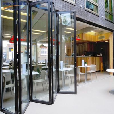 Aluminum Alloy Exterior Crystal Bifold Door with Powder Coating and Folding Design