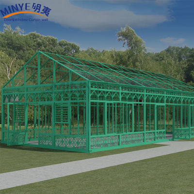 All Season Glass House with Flat Roof Design and Thermal Break Aluminum Insulated Roof
