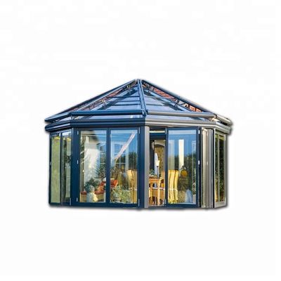 Sunroom With Double Tempered Glass For Prefabricated Aluminum Glass House