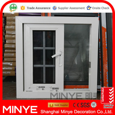 REHAU PVC Sliding Window Customizable and Durable with Stainless Steel Grills
