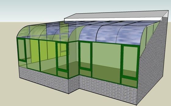Folding Screen Aluminum Alloy and Glass Sunroom Customized Various Shapes