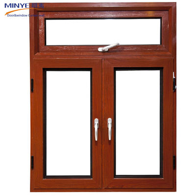 Anodized Aluminum Cladding Wooden Profile Double Frame Casement Window with Anodizing