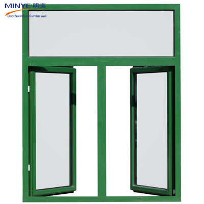 Anodized Aluminum Cladding Wooden Profile Double Frame Casement Window with Anodizing