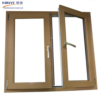 Anodized Aluminum Cladding Wooden Profile Double Frame Casement Window with Anodizing