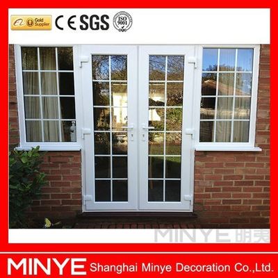 Good Air Tightness and Water Tightness PVC/UPVC Casement Glass Main Door with Grills