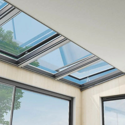 Powder Coated Thermal Break Aluminum Skylight for Windproof Function and Wooden Wall