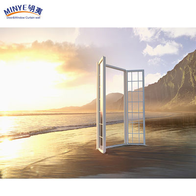 German Hardware Aluminium Swing Casement Door with Security Grill and Customized Color