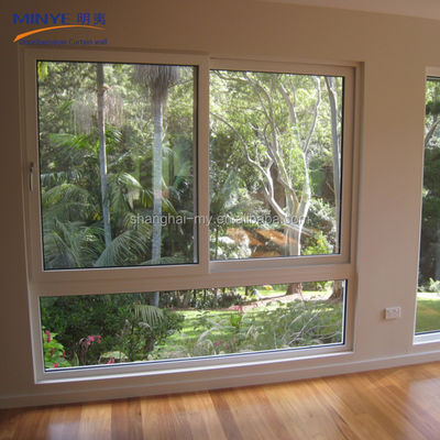 Aluminum Alloy Frame Sliding Window Featuring Tempered Safety Glass for House Design