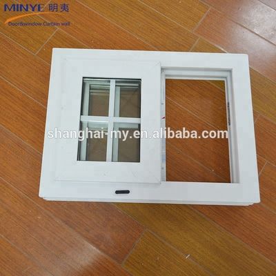 Double Tempered Glass Hurricane Proof Impact Sliding Windows for Office Plastic Frame