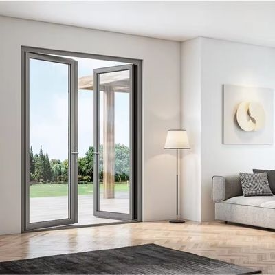 UPVC Casement Door with Double Tempered Glass Fireproof and Environmentally Friendly