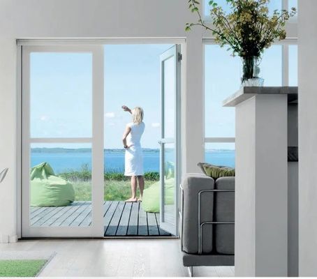 UPVC Casement Door with Double Tempered Glass Fireproof and Environmentally Friendly