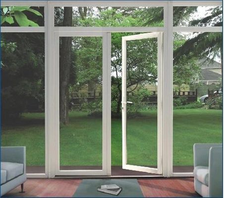 UPVC Casement Door with Double Tempered Glass Fireproof and Environmentally Friendly
