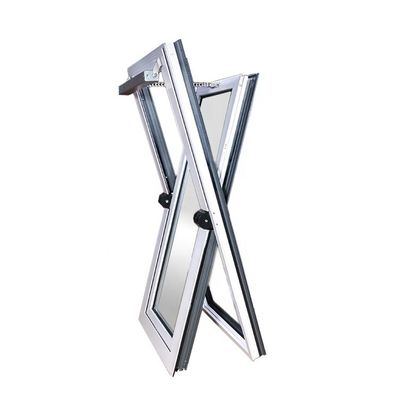 Decorative Aluminum Alloy Tempered Glass Center Pivot Casement Tilt and Turn Window