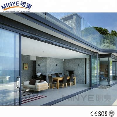 Double/ Triple/ Four Tracks Modern Front Door Designs with Big Glass Sliding Door