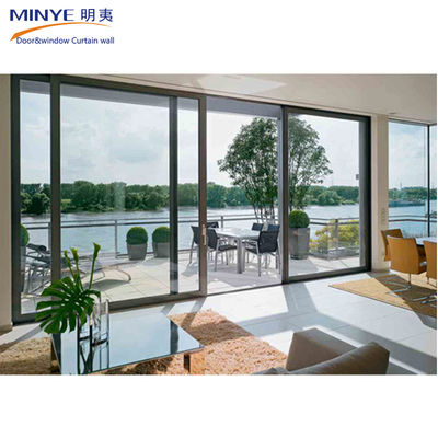 Double/ Triple/ Four Tracks Modern Front Door Designs with Big Glass Sliding Door