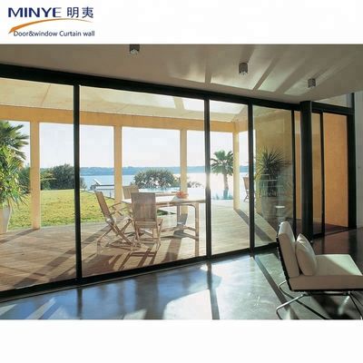 Double/ Triple/ Four Tracks Modern Front Door Designs with Big Glass Sliding Door