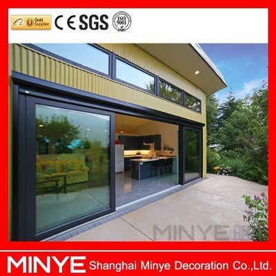 Double/ Triple/ Four Tracks Modern Front Door Designs with Big Glass Sliding Door