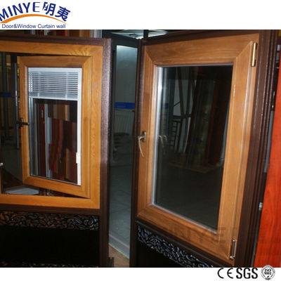 Aluminum Cladding Wood Radius Window with Grill Design 1.4mm and 14mm Profile Thickness