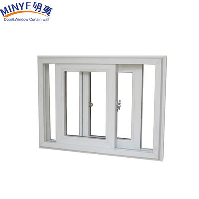 Soundproof Plastic Frame UPVC/PVC Sliding Windows with Double Glazed in Wood Color