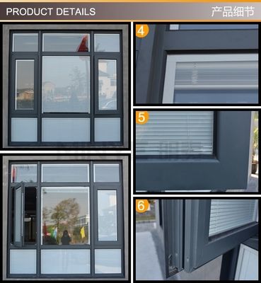 EPDM Rubber Strip Design Style Modern Aluminum Frame Casement Window Picture Window