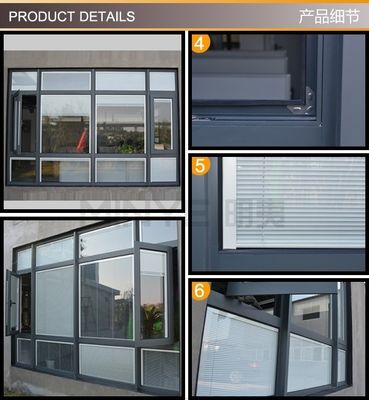 EPDM Rubber Strip Design Style Modern Aluminum Frame Casement Window Picture Window