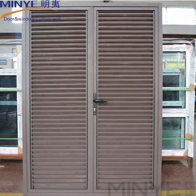Design Aluminum Casement Doors with Customized Louver Size and Powder Coating Finish