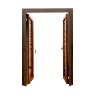 Design Aluminum Casement Doors with Customized Louver Size and Powder Coating Finish