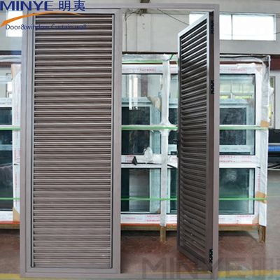 Design Aluminum Casement Doors with Customized Louver Size and Powder Coating Finish