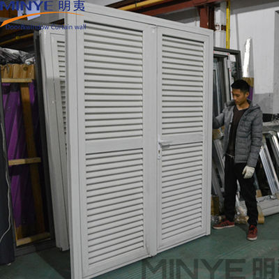 Design Aluminum Casement Doors with Customized Louver Size and Powder Coating Finish