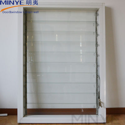 Customized Profile Color Louver Design Aluminum Glass Shutter with Rotogear Operator