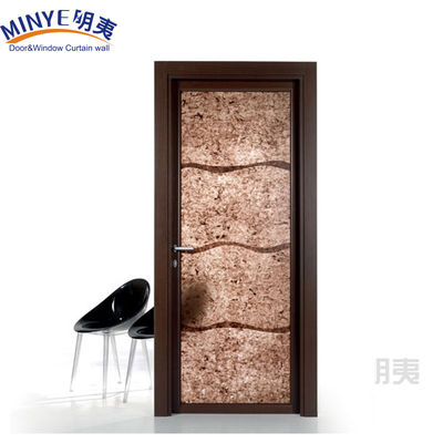 Double Glazed Double Tempered Glass Interior Door with PVC Frame and Decorative Design
