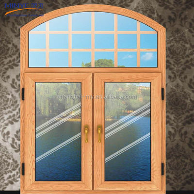 Customized Profile Color Aluminum Alloy Frame Curved Windows with Top Round Design