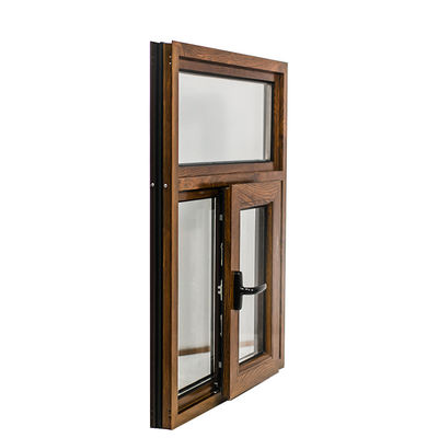 Hotel Hurricane Impact Proof 2 Track PVC Double Glazed Sliding Windows in Wood Color
