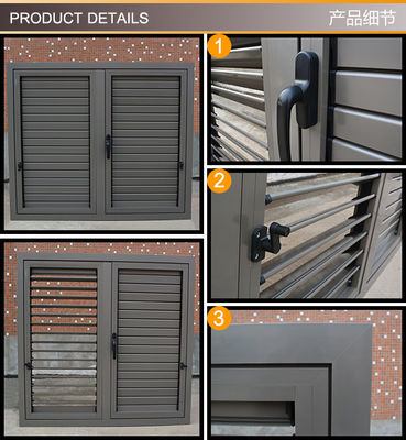 Vertical Opening Long-lasting Performance Aluminum Casement Window With Handle Shutter