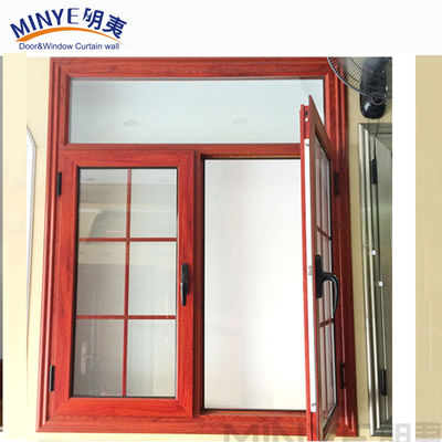 Modern Style Swing Open Aluminum Double Glazed Casement Window with Grill Designs