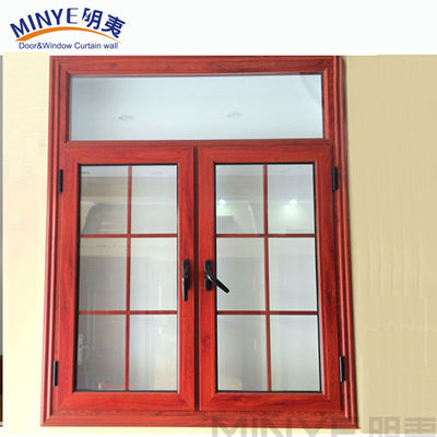 Modern Style Swing Open Aluminum Double Glazed Casement Window with Grill Designs