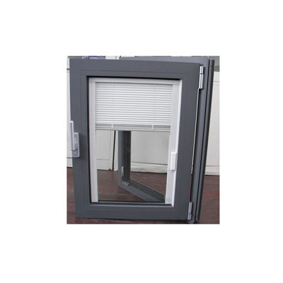 Visual Field Adjustment Aluminum Casement Window with Inner Shutter and Double Glass