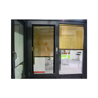 Visual Field Adjustment Aluminum Casement Window with Inner Shutter and Double Glass